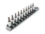 1/4 Inch Drive Torx Bit Socket Set with Rail, 10-Piece (T6 - T30)