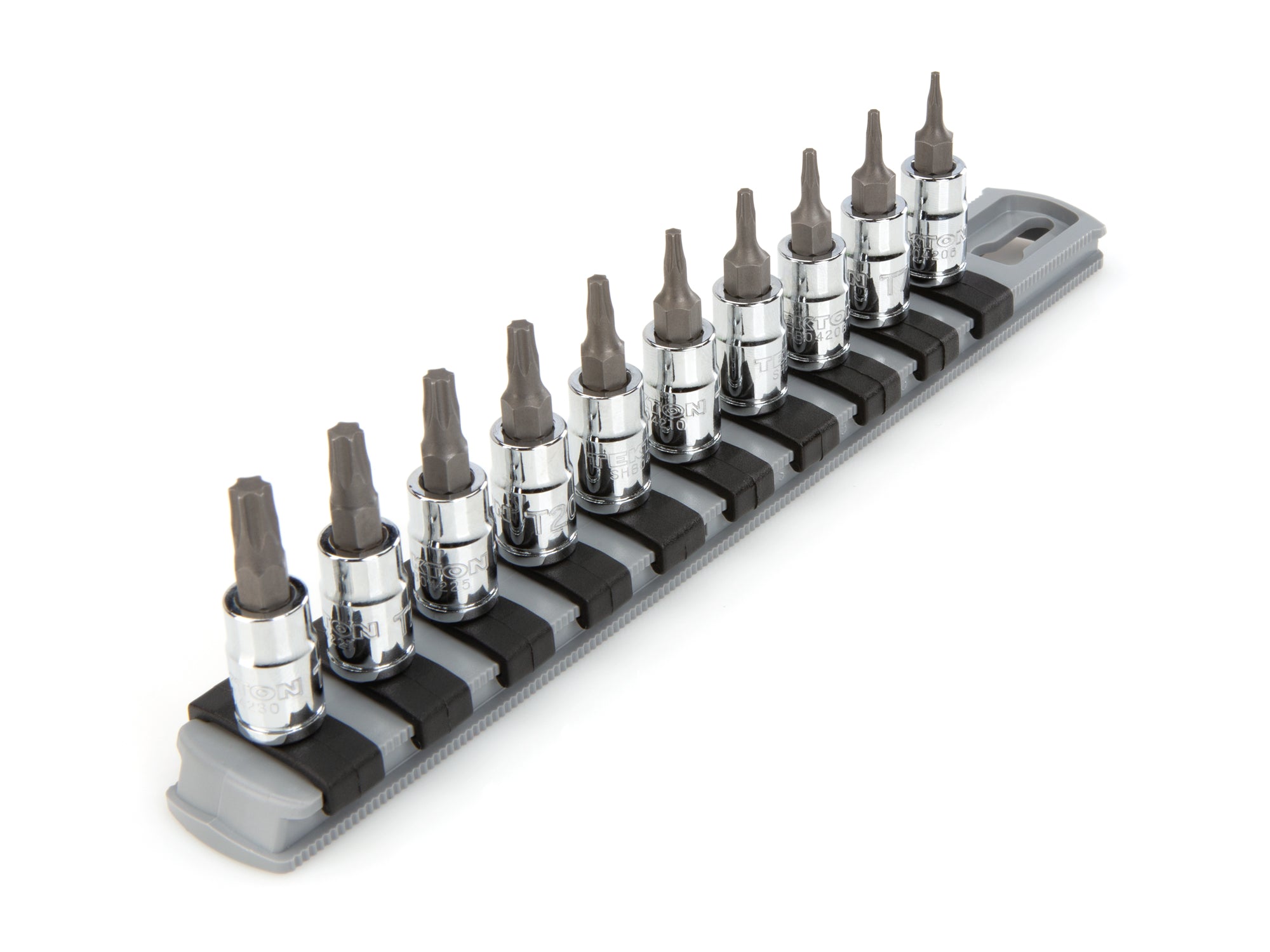 1/4 Inch Drive Torx Bit Socket Set with Rail, 10-Piece (T6 - T30)