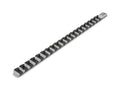 1/4 Inch Drive x 18 Inch Socket Rail, 20 Clips (Gray)