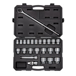 3/4 Inch Drive Shallow 12-Point Socket and Ratchet Set with Case, 24-Piece (3/4 - 2 in.)