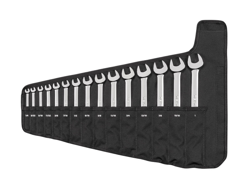 Combination Wrench Set with Roll, 15-Piece (1/4 - 1 in.)