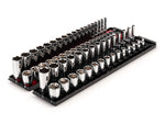 3/8 Inch Drive Shallow and Deep 6-Point Socket Set with Rails and Trays, 68-Piece (1/4 - 1 in., 6 - 24 mm)