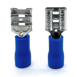 Blue PVC/Vinyl Female Spade Crimp Connector, AWG 16-14