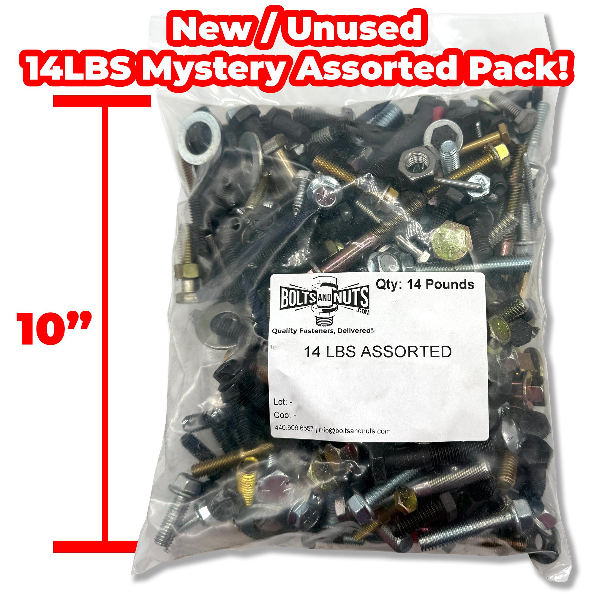 14LBS Miscellaneous Assorted Bolts, Screws, Flange, Nuts, Pins, Washers, & More! Mystery Pack!