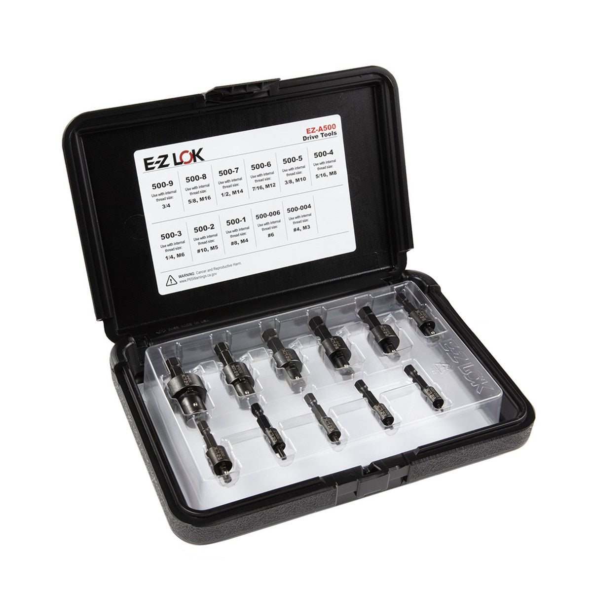 Slotted Insert Drive Tool Assortment Kit for Metal Threaded Inserts- #4 to 3/4", and M4-M16 Diameters