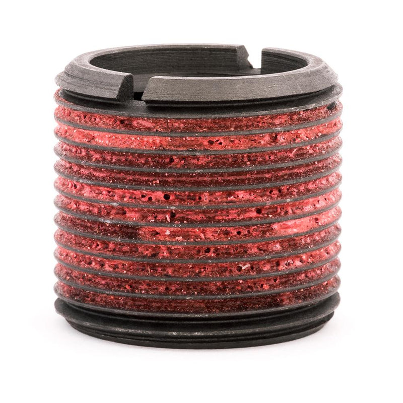 1"-8 x 1-3/8"-12 Carbon Steel Standard Wall Thread Insert for Metal w/ Red Loctite