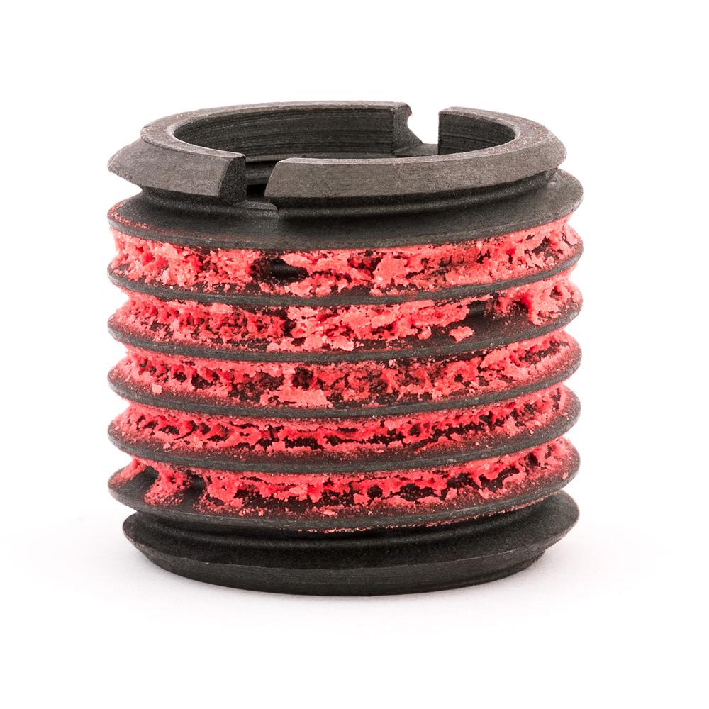 7/8"-14 x 1-1/4"-7 Carbon Steel Standard Wall Thread Insert for Metal w/ Red Loctite