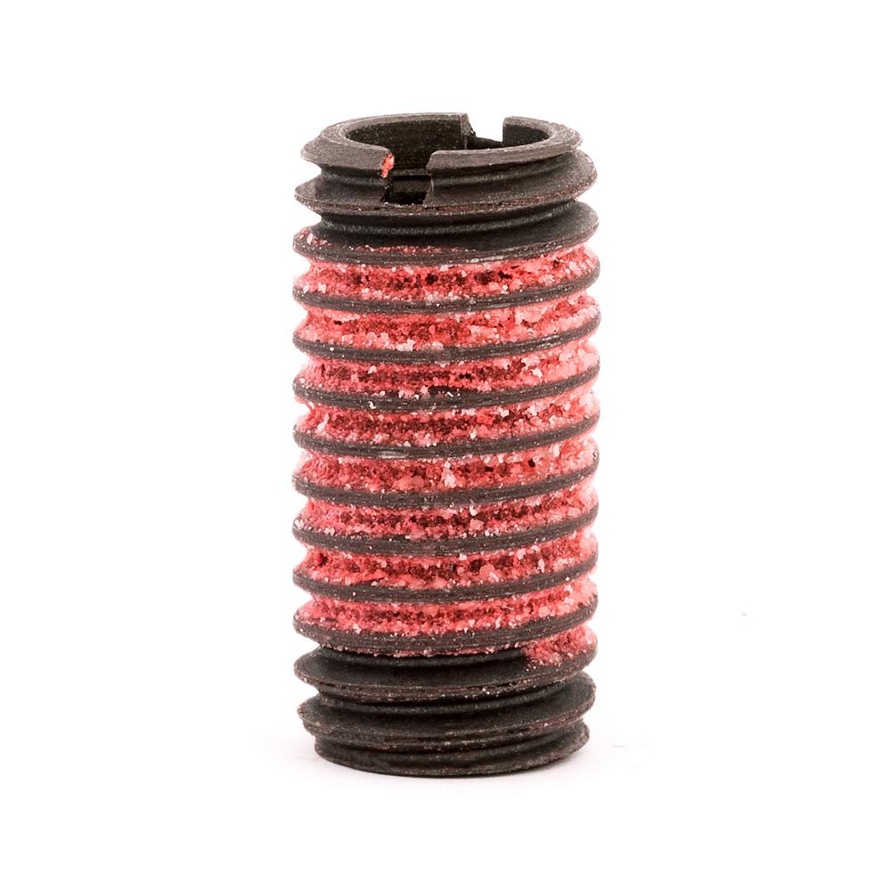 5/16"-18 x 1/2"-13 x 1" Length Carbon Steel Standard Wall Thread Insert for Metal w/ Red Loctite