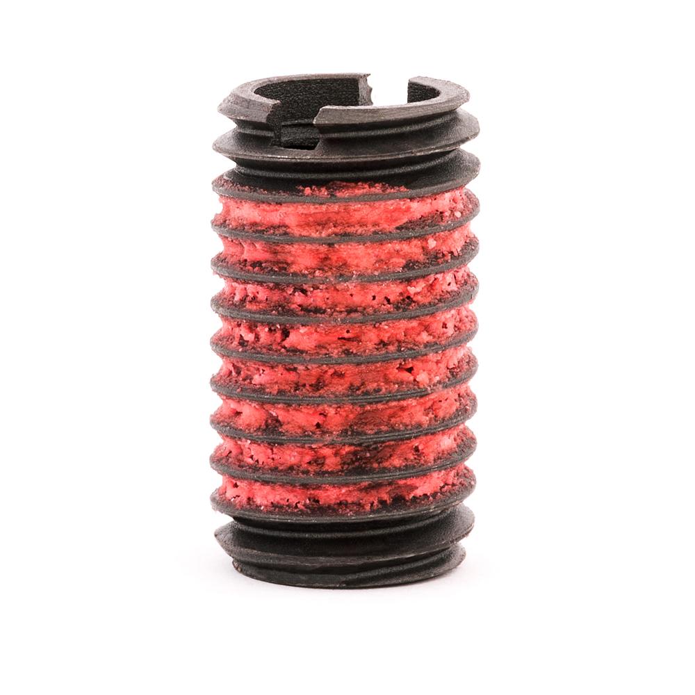3/8"-16 x 9/16"-12 x 1" Length Carbon Steel Standard Wall Thread Insert for Metal w/ Red Loctite