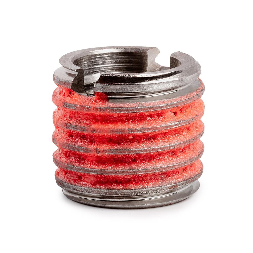 1/2"-13 x 3/4"-10 Stainless Steel Standard Wall Thread Insert for Metal w/ Red Loctite