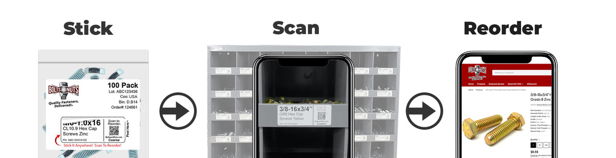 Scan Reordering QR Coded Storage Labels - Reordering Made Simple! – BoltsandNuts.com