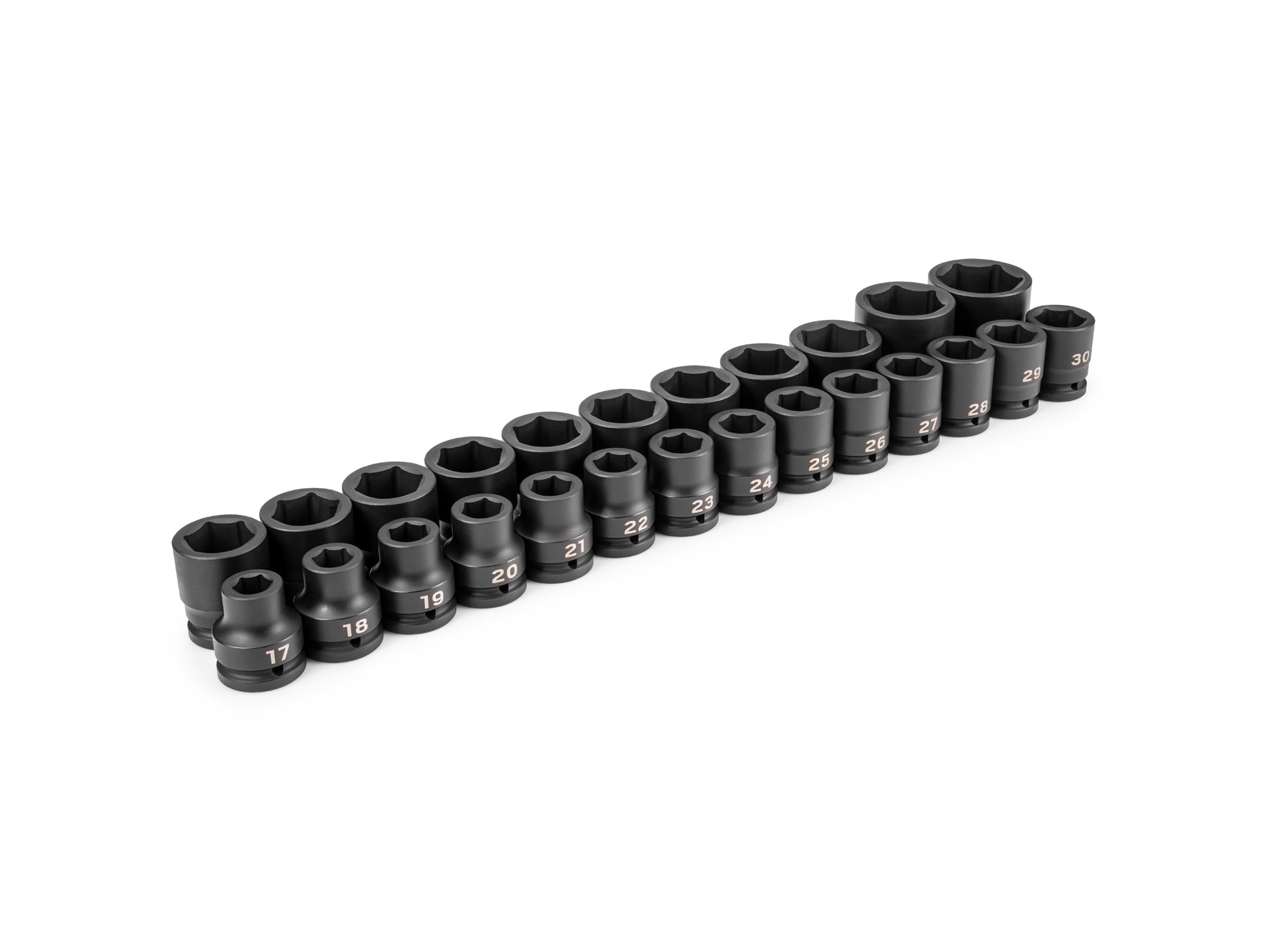 3/4 Inch Drive Shallow 6-Point Impact Socket Set, 25-Piece (17 - 50 mm, Common Sizes)