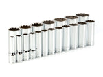 1/2 Inch Drive Deep 12-Point Socket Set, 19-Piece (3/8 - 1-1/2 in.)