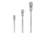 1/4, 3/8, 1/2 Inch Drive Flex Head Ratchet Set, 3-Piece (6, 8, 10-1/2 in.)