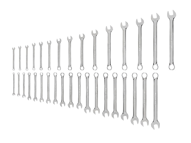 Combination Wrench Set, 34-Piece (1/4 -1 in., 6 -24 mm)