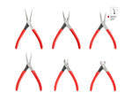 Mini Pliers Set, 6-Piece (Needle Nose, Long Nose, Flat Nose, Cutting)