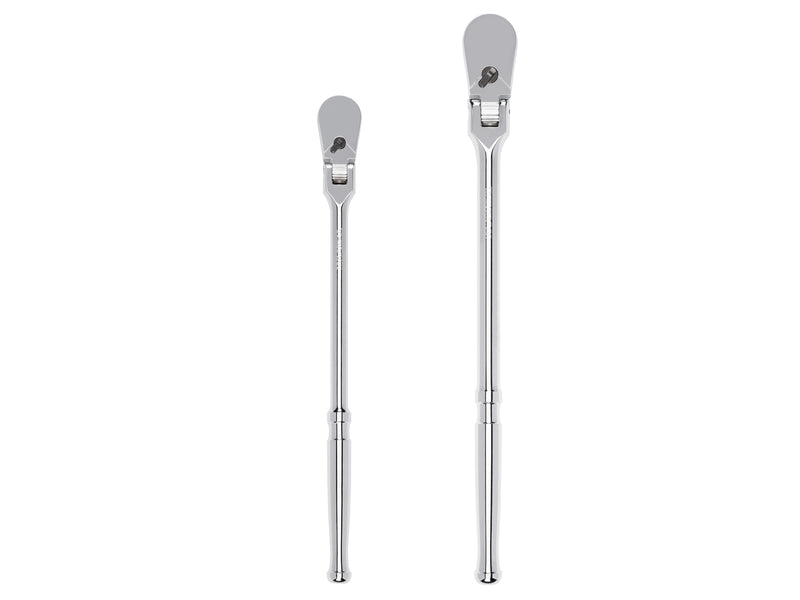 3/8, 1/2 Inch Drive Flex Head Non-Quick-Release Long Ratchet Set, 2-Piece (12, 14 in.)