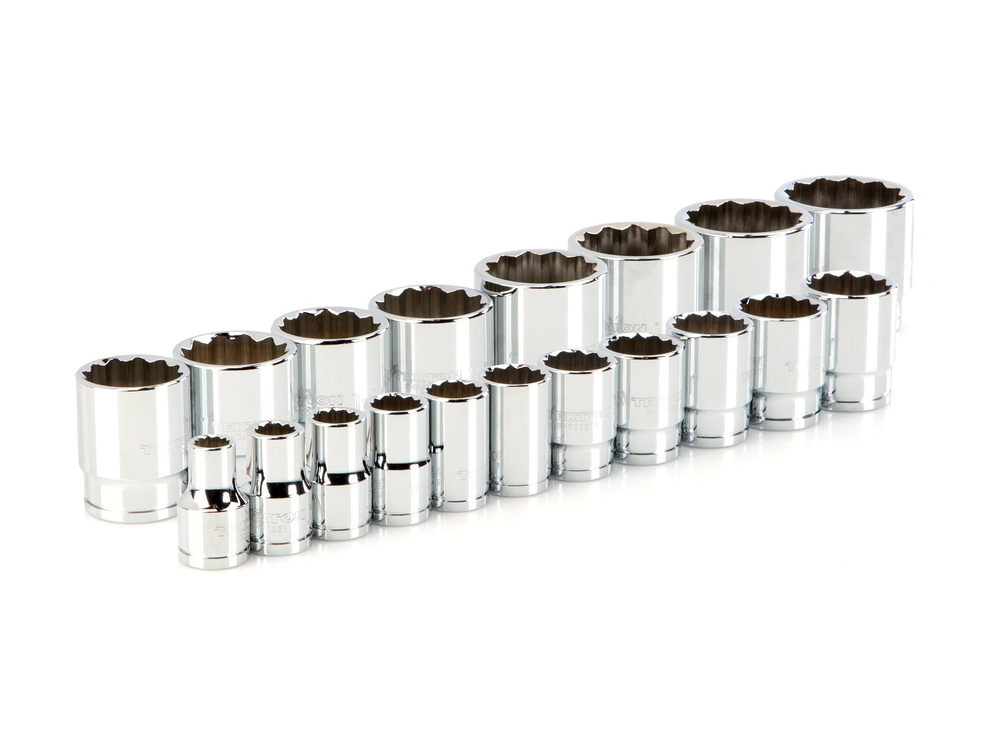 1/2 Inch Drive Shallow 12-Point Socket Set, 19-Piece (3/8 - 1-1/2 in.)