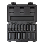 3/8 Inch Drive Deep 6-Point Impact Socket Set with Case, 15-Piece (1/4 - 1 in.)