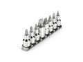 1/2 Inch Drive Phillips/Slotted Bit Socket Set with Rail, 8-Piece (#2 - #4, 1/4 - 5/8 in.)