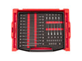 1/4 Inch Drive Standard and Long Bit Socket Set with Open Top Drawer and Rack (75-Piece)