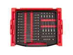 1/4 Inch Drive Standard and Long Bit Socket Set with Open Top Drawer and Rack (75-Piece)
