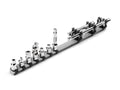 3/8 Inch Drive Extension and Accessory Set with Rail (9-Piece)