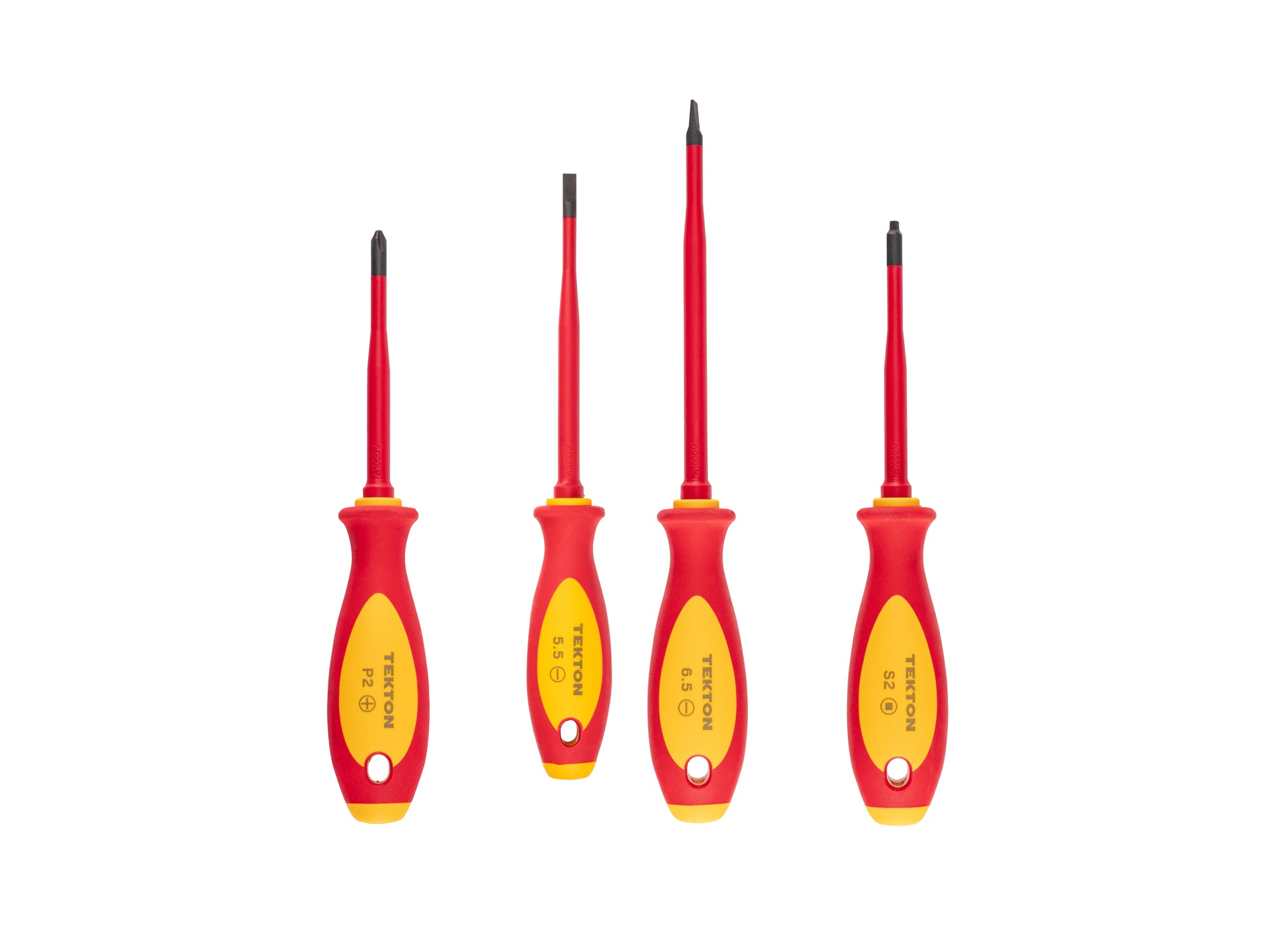 Phillips, Slotted, Square Insulated Screwdriver Set, 4-Piece (#2, 5.5 - 6.5 mm, #2)