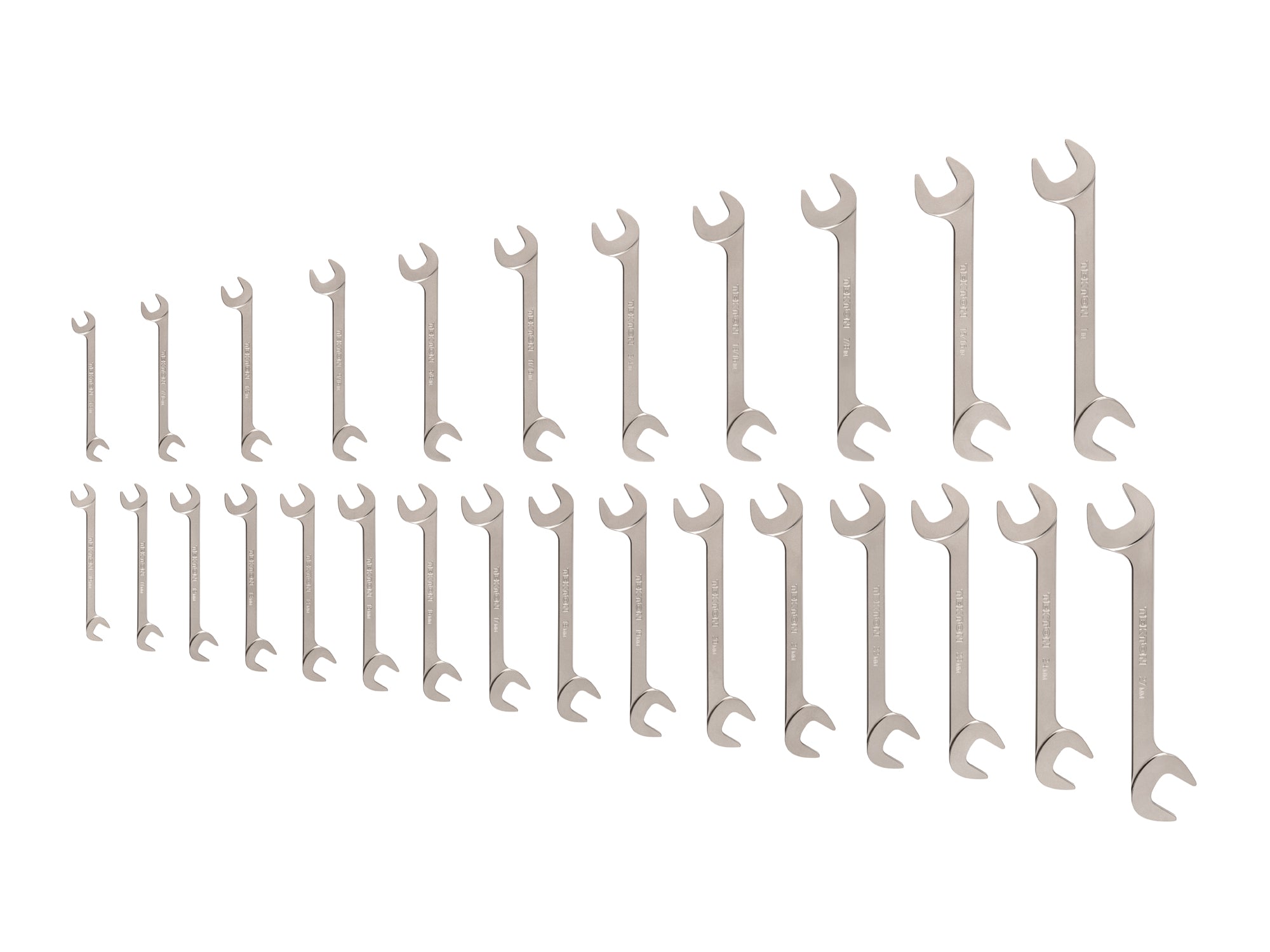 Angle Head Open End Wrench Set, 27-Piece (3/8-1 in., 10-27 mm)