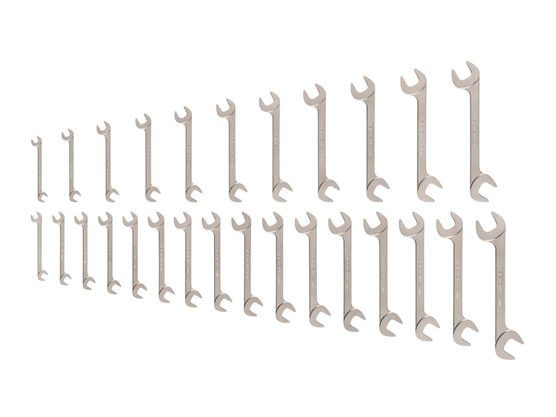 Angle Head Open End Wrench Set, 27-Piece (3/8-1 in., 10-27 mm)