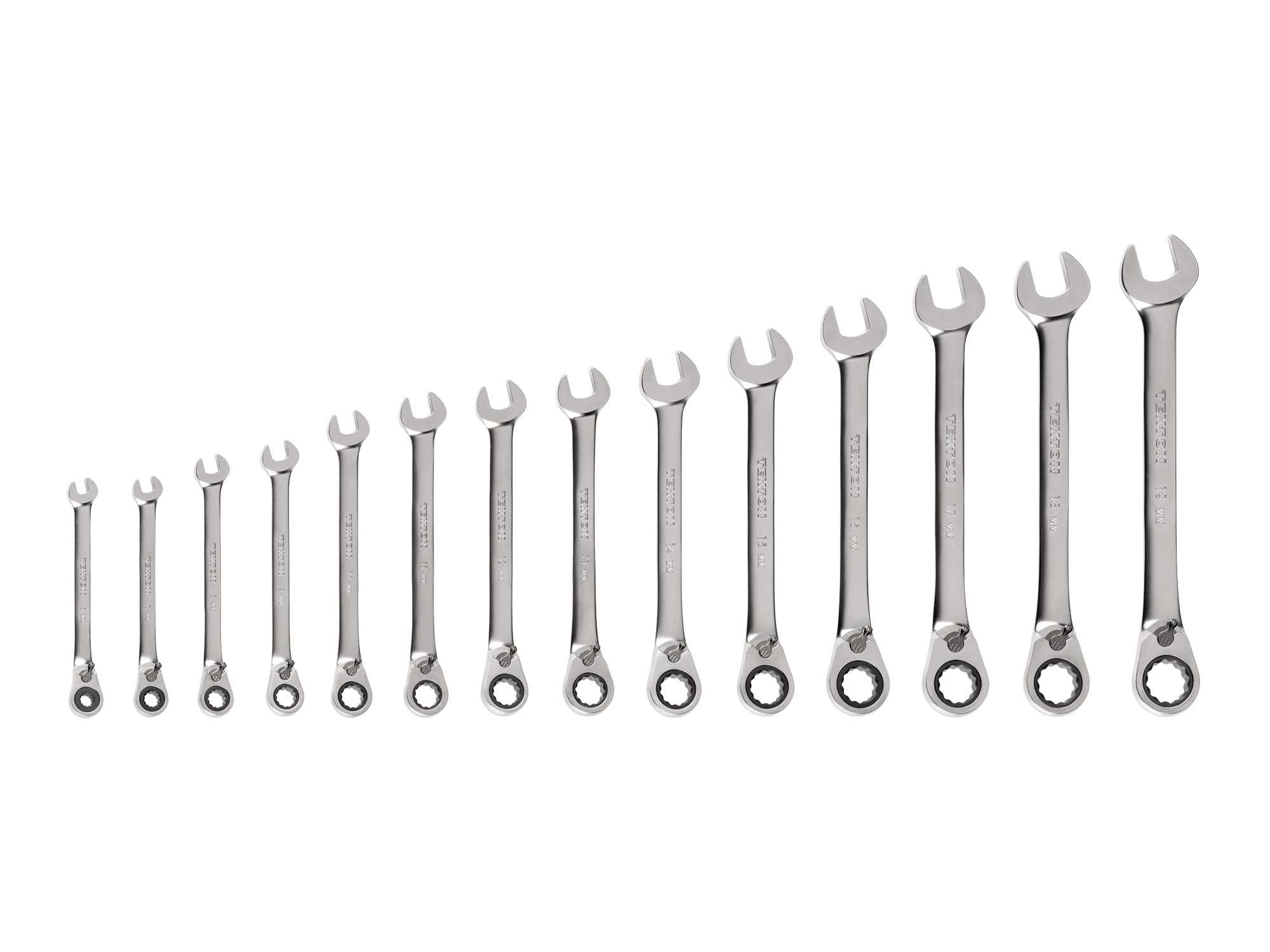 Reversible 12-Point Ratcheting Combination Wrench Set, 14-Piece (6-19 mm)