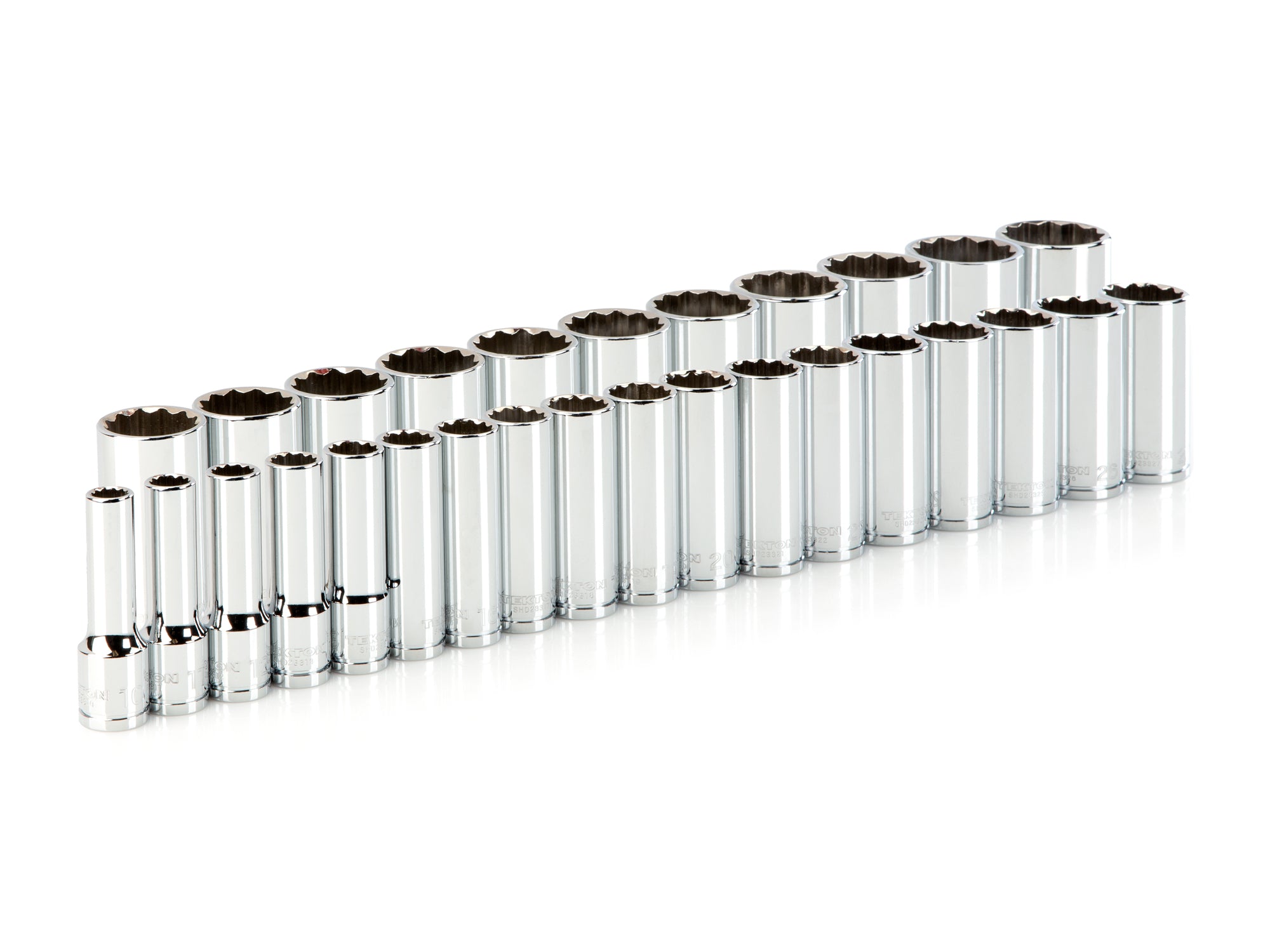 1/2 Inch Drive Deep 12-Point Socket Set, 29-Piece (10 - 38 mm)