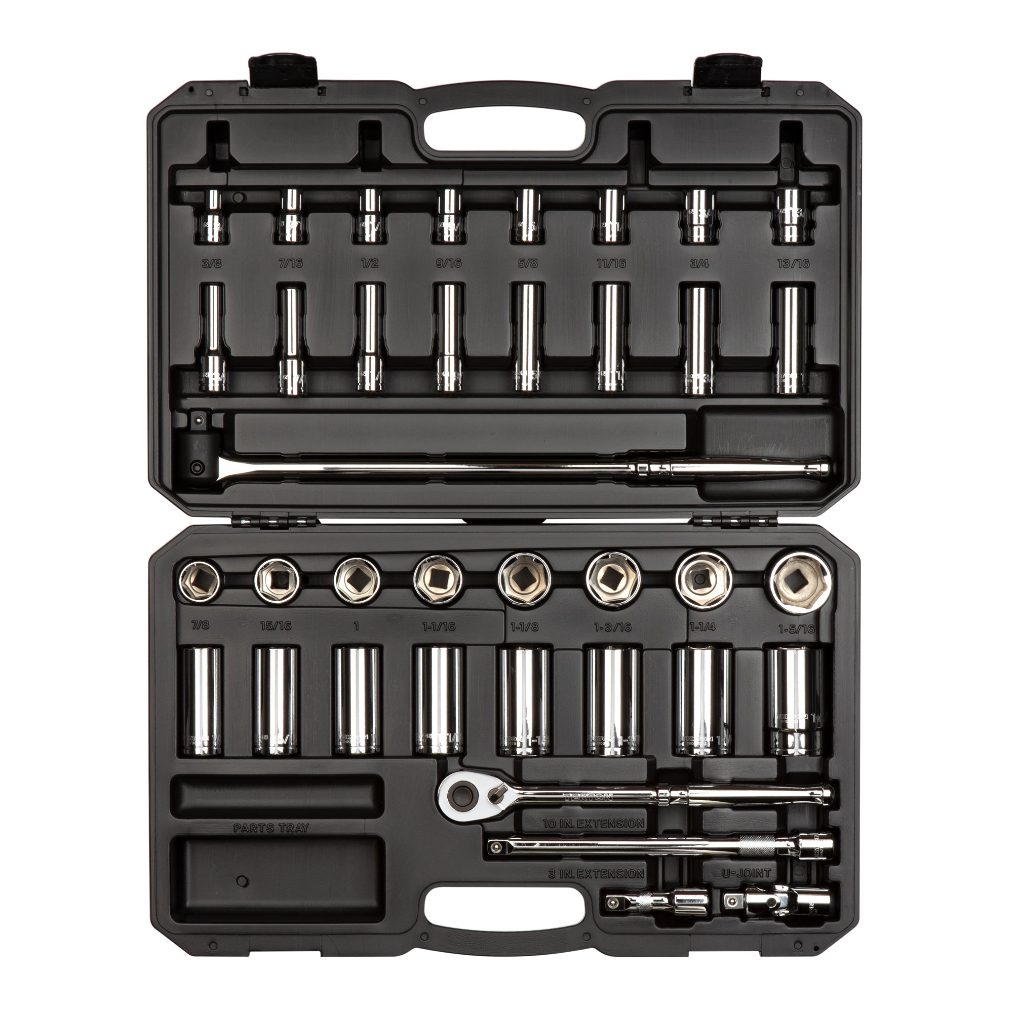 1/2 Inch Drive Shallow and Deep 6-Point Socket and Ratchet Set with Case, 37-Piece (3/8 - 1-5/16 in.)