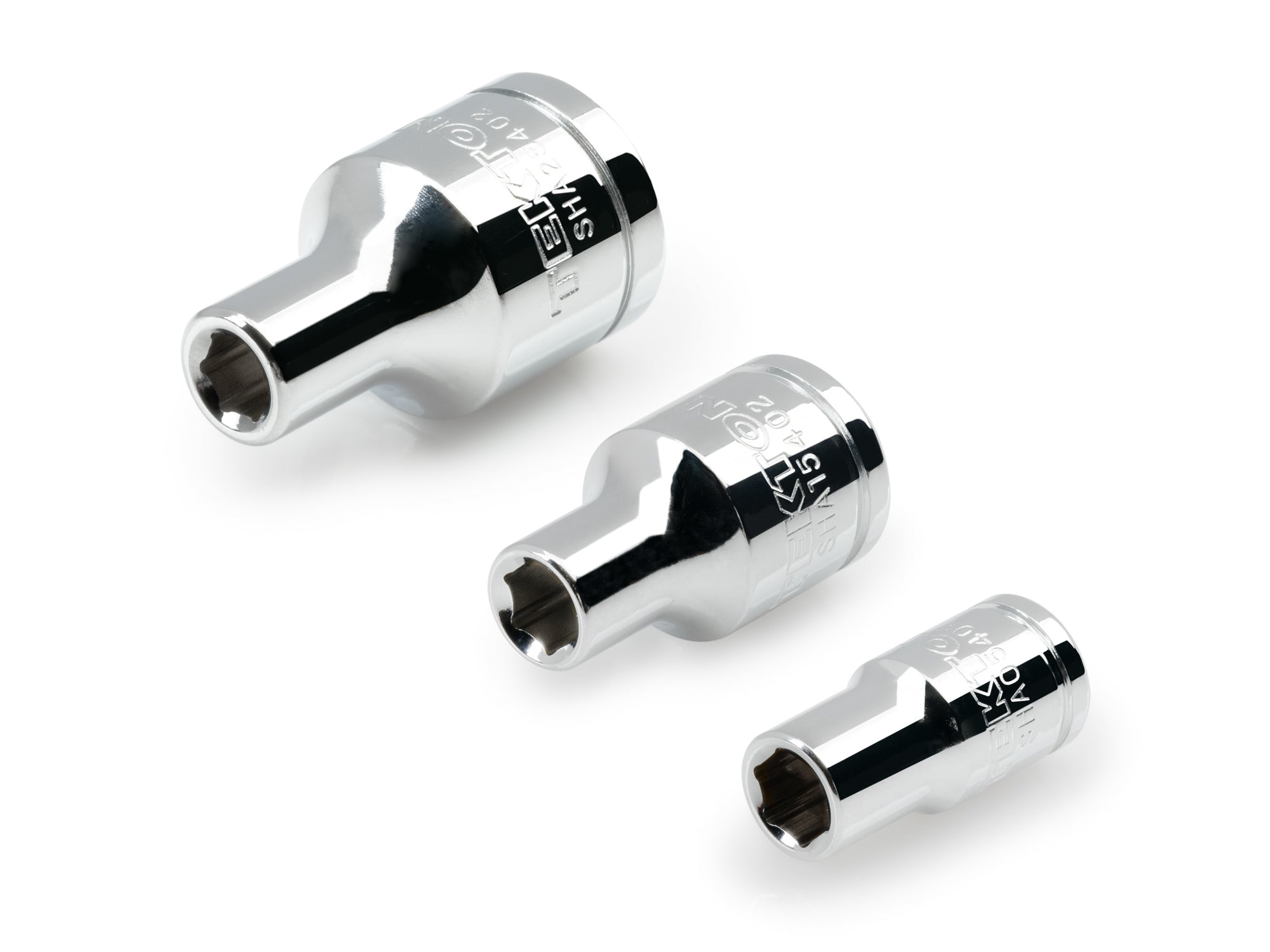 1/4, 3/8, 1/2 Inch Drive Magnetic Hex Bit Holder Socket Set (3-Piece)