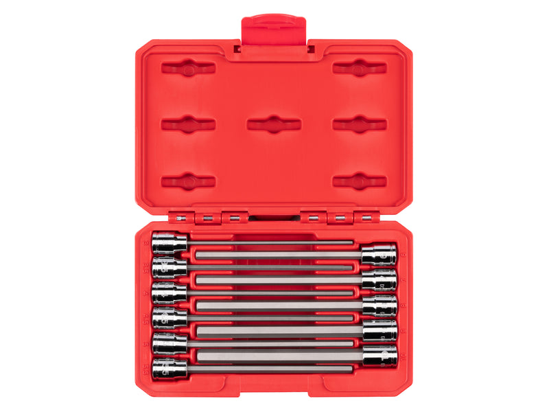 3/8 Inch Drive Long Hex Bit Socket Set with Case, 11-Piece (3 - 10 mm)