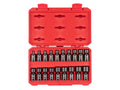 3/8 Inch Drive Shallow 6-Point Universal Joint Impact Socket Set with Case, 19-Piece (6 - 24 mm)