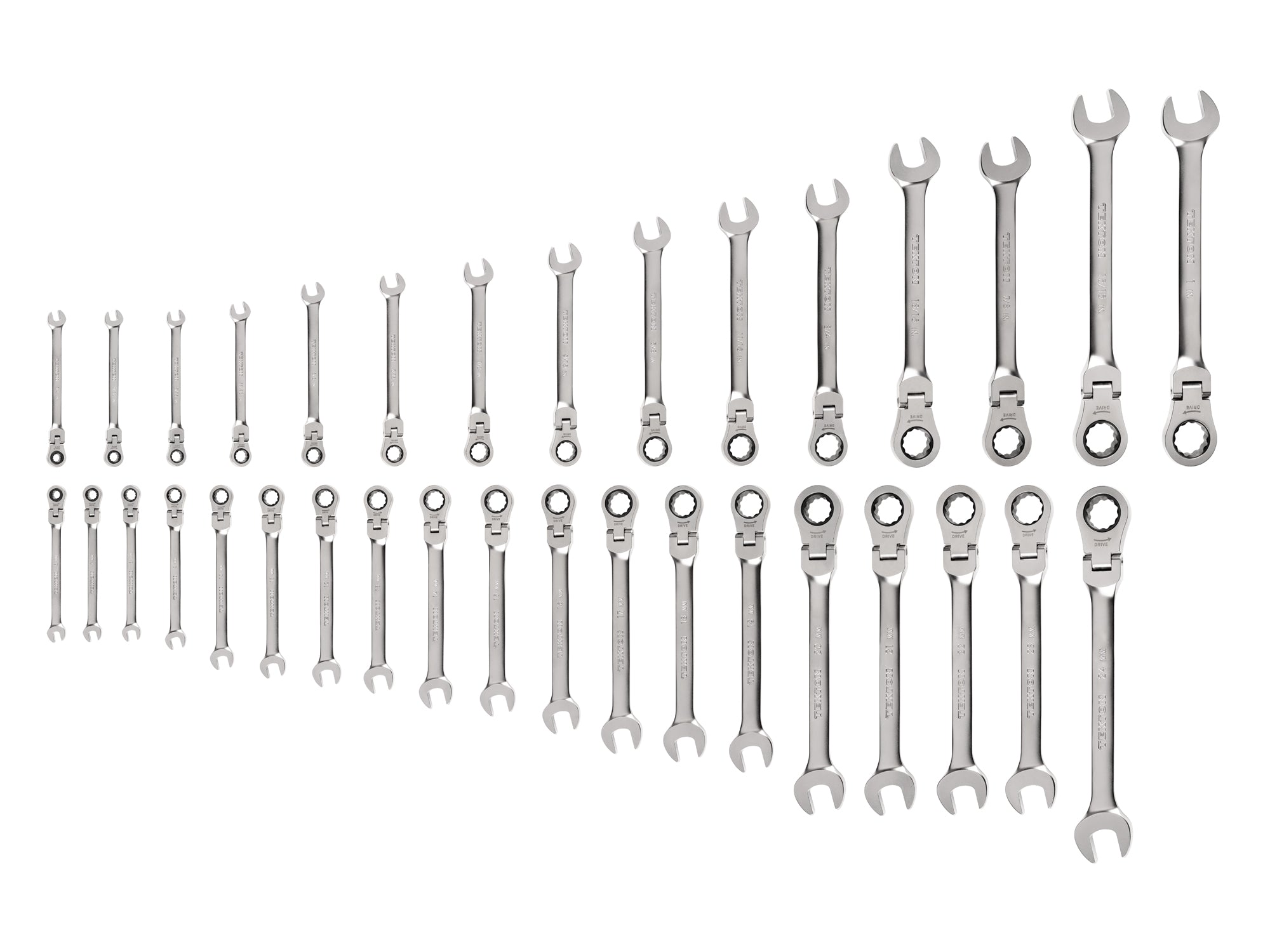 Flex Head 12-Point Ratcheting Combination Wrench Set, 34-Piece (1/4-1 in., 6-24 mm)