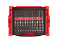 3/8 Inch Drive Standard and Long Bit Socket Set with Open Top Drawer and Rack (48-Piece)