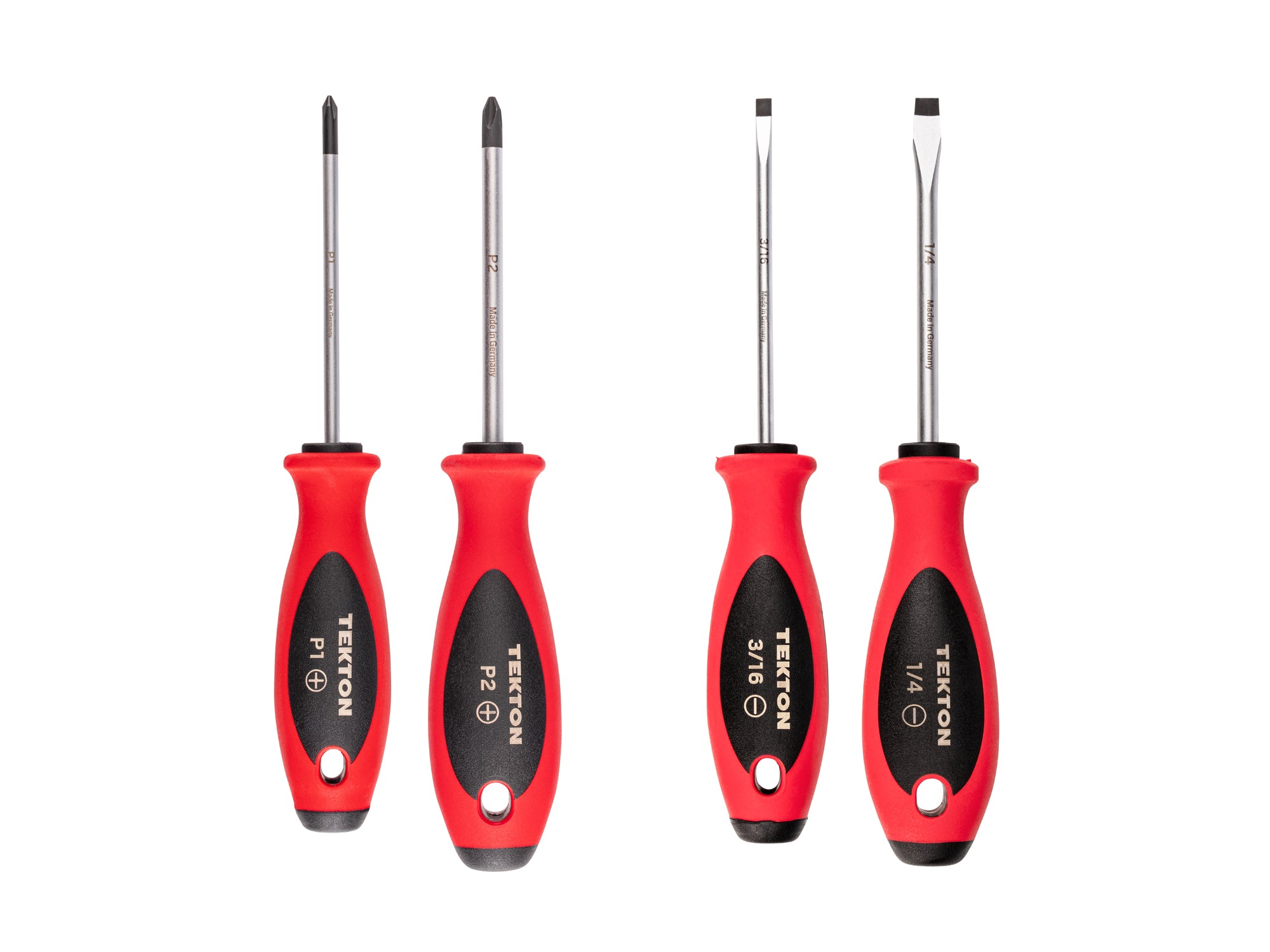 Phillips and Slotted Screwdriver Set - 4 Inch Shanks, 4-Piece (#1-#2, 3/16-1/4 in.)