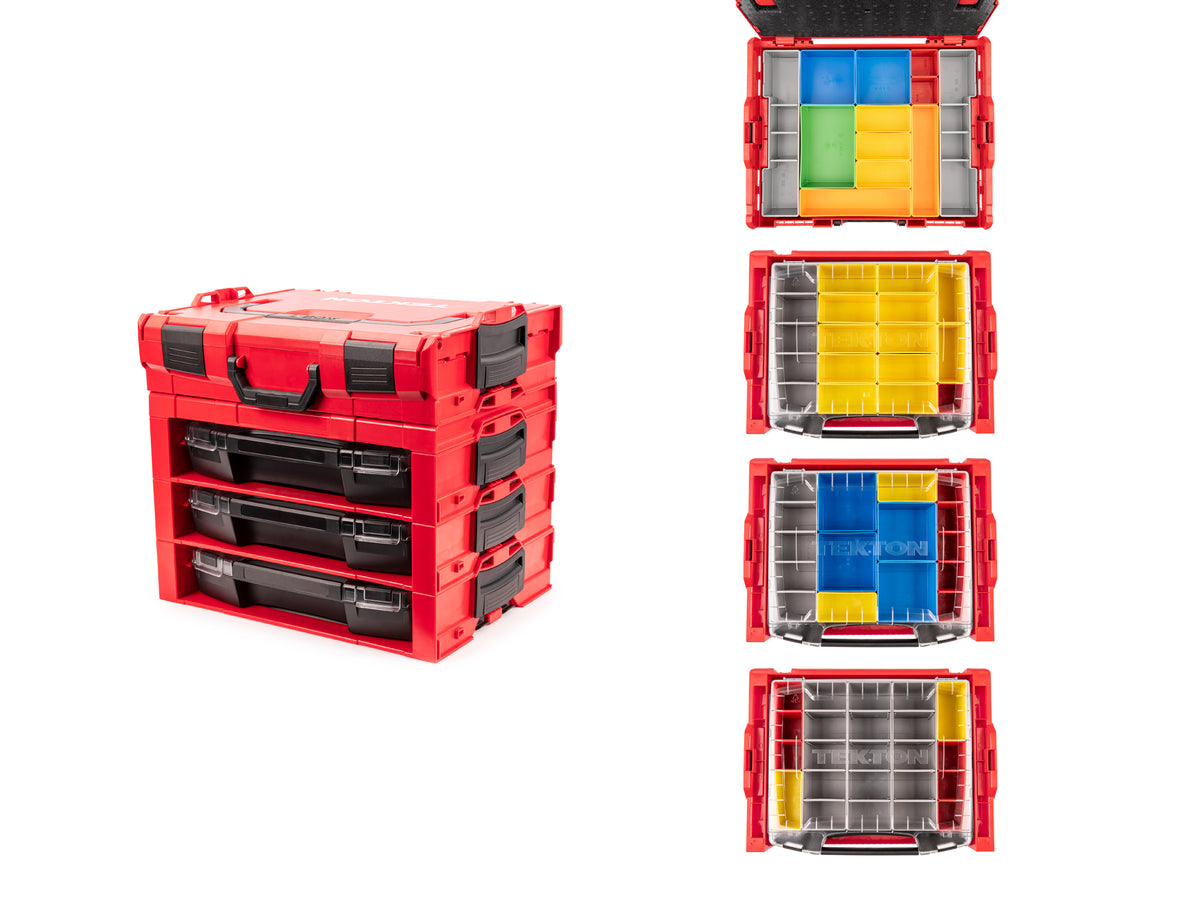 Stacktech 3 Drawer 3-Drawer Stack with Shallow Tool Box (L-BOXX 1) and Organizer Bins ...