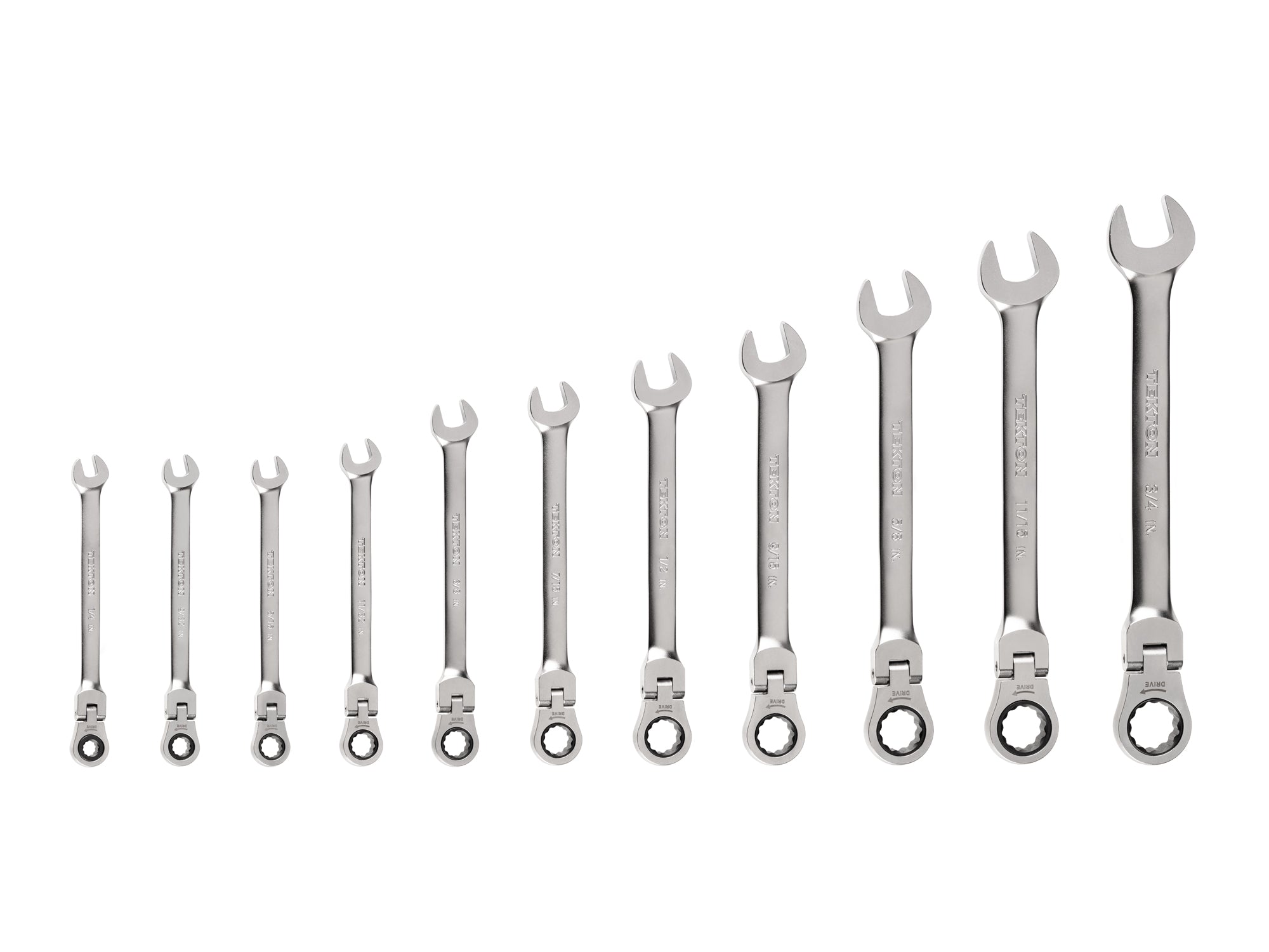 Flex Head 12-Point Ratcheting Combination Wrench Set, 11-Piece (1/4-3/4 in.)