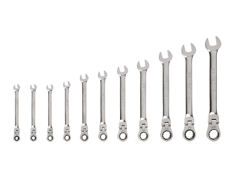 Flex Head 12-Point Ratcheting Combination Wrench Set, 11-Piece (1/4-3/4 in.)