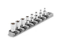 1/4 Inch Drive Shallow External Star Socket Set with Rail, 8-Piece (E4 - E12)