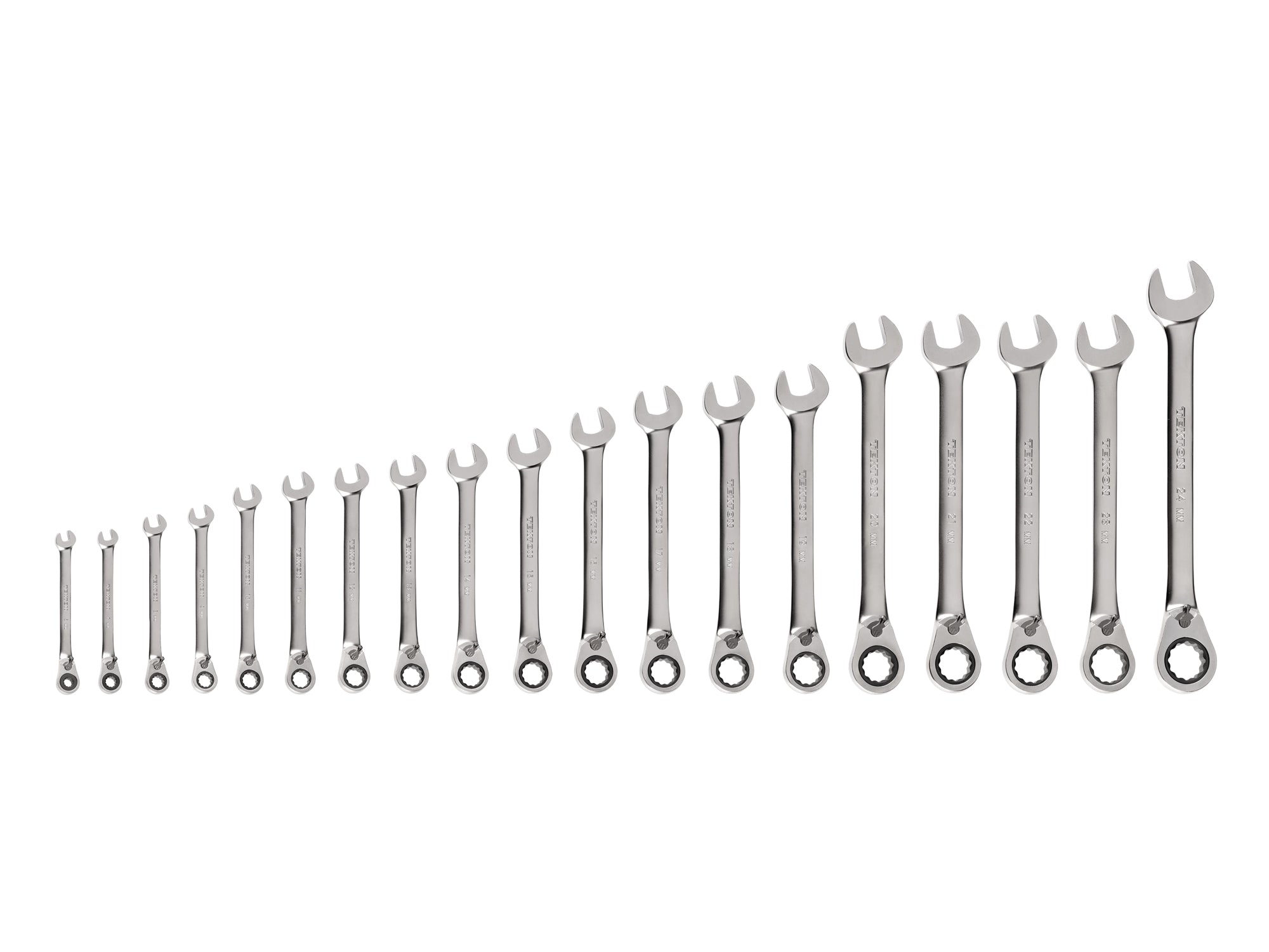 Reversible 12-Point Ratcheting Combination Wrench Set, 19-Piece (6-24 mm)