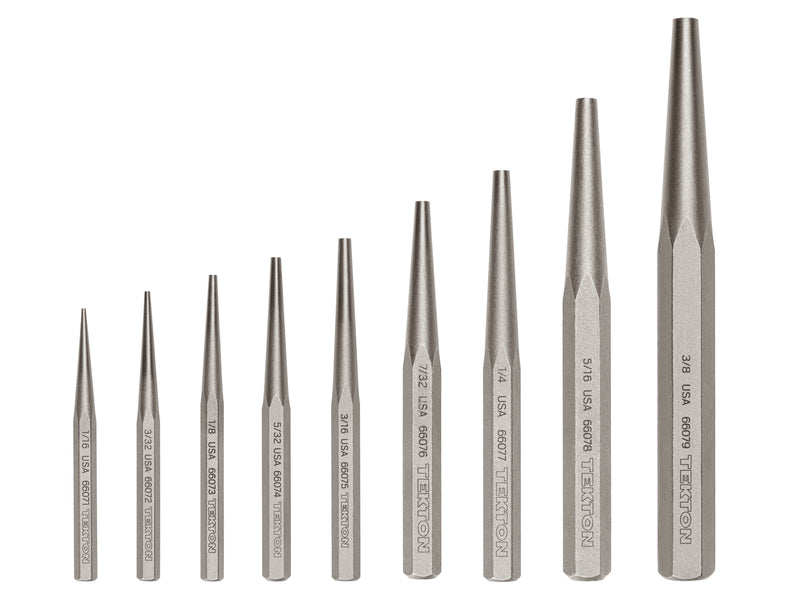 Solid Punch Set, 9-Piece (1/16 - 3/8 in.)
