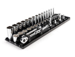 3/8 Inch Drive Shallow and Deep 12-Point Socket and Ratchet Set with Rails and Tray, 36-Piece (1/4 - 1 in.)