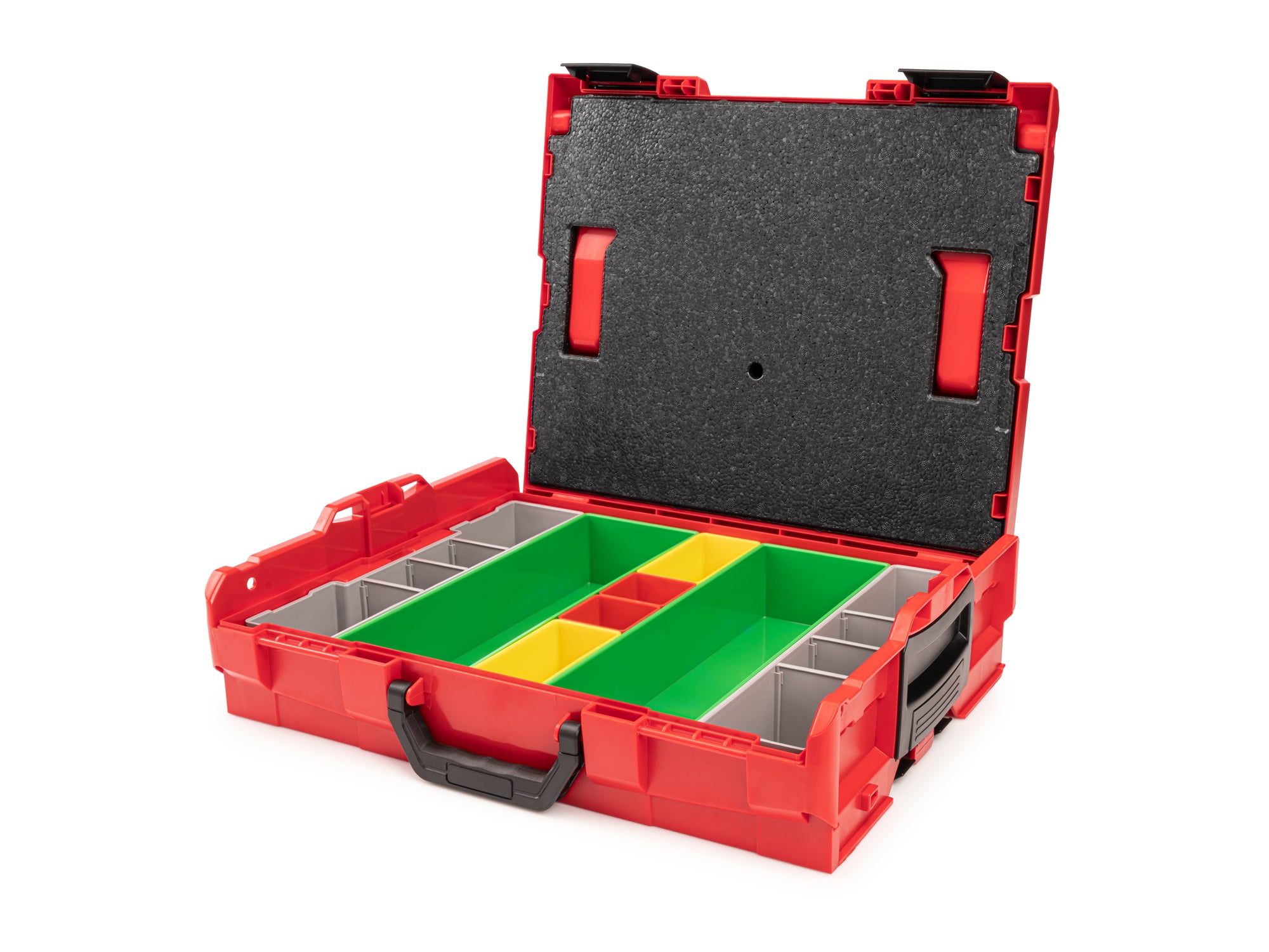 Shallow Stacking Tool Box (L-BOXX 1) with 8-Piece Organizer Bin Set (Variant B) and Lid Insert