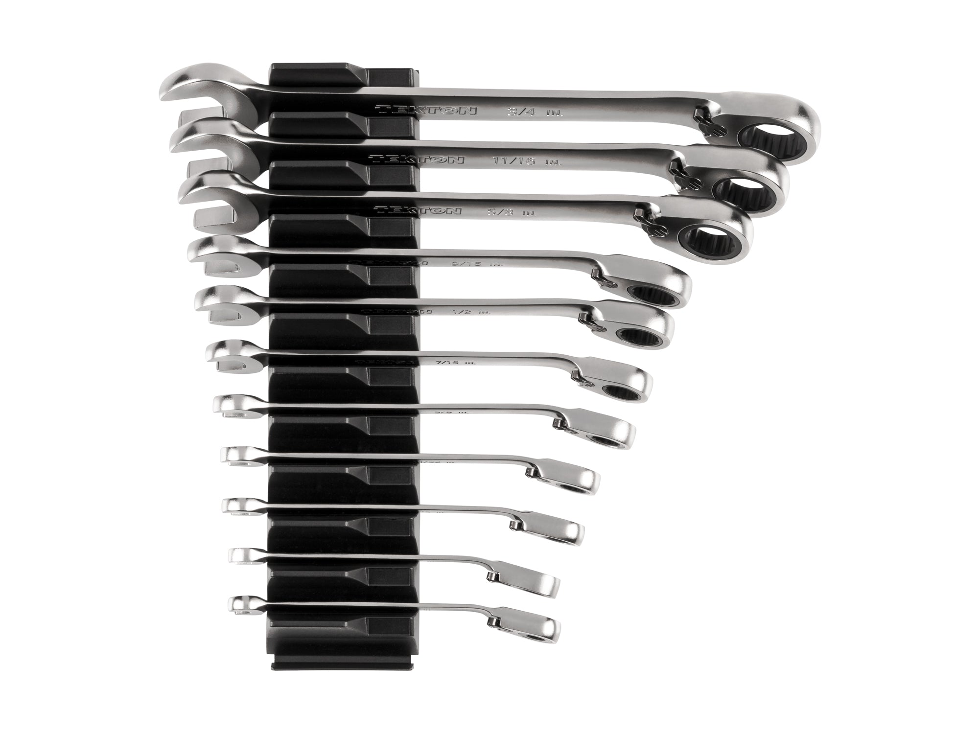 Reversible 12-Point Ratcheting Combination Wrench Set with Modular Organizers, 11-Piece (1/4-3/4 in.)