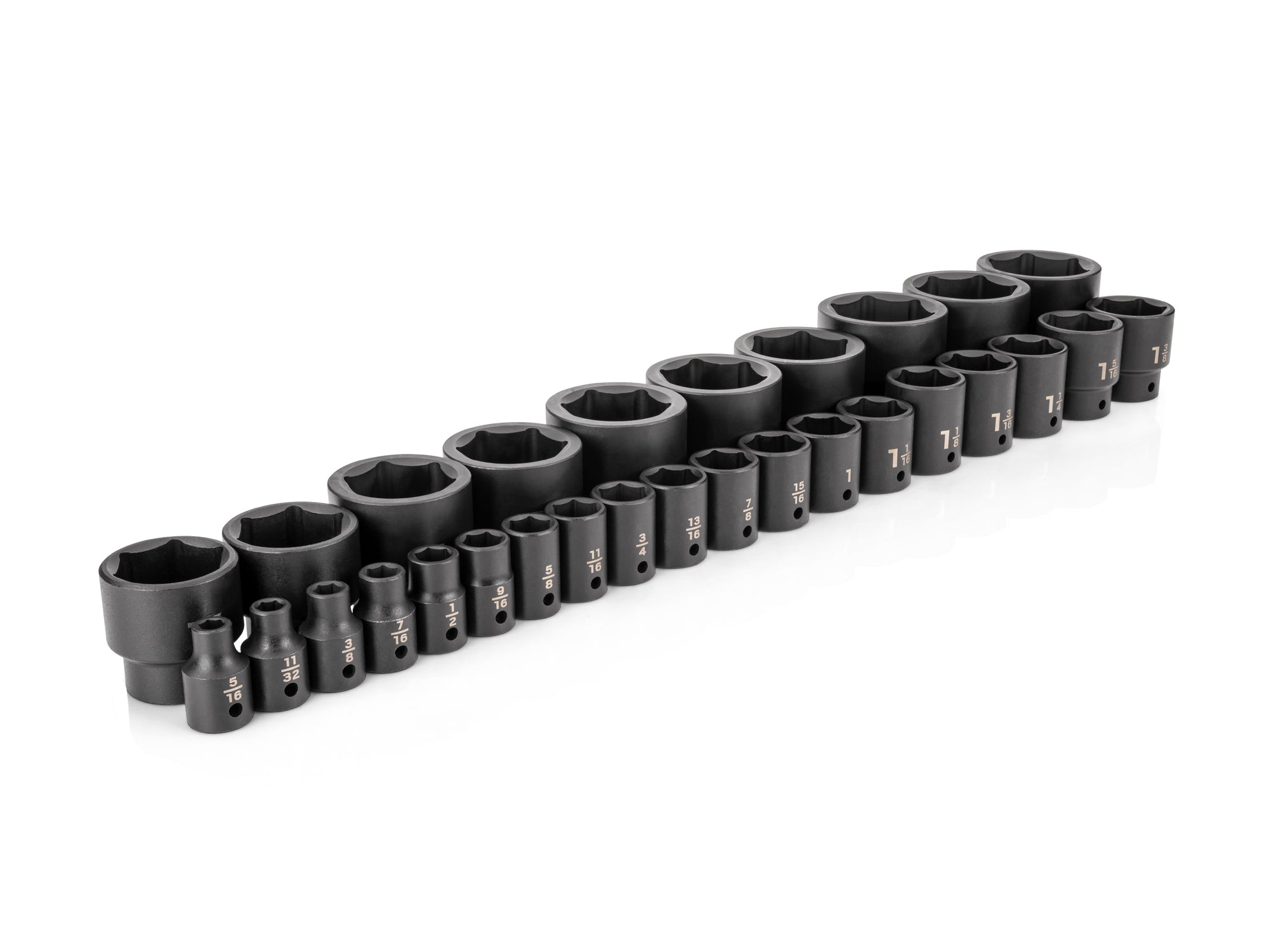 1/2 Inch Drive Shallow 6-Point Impact Socket Set, 29-Piece (5/16 - 2 in.)