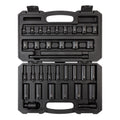 3/8 Inch Drive Shallow and Deep 6-Point Impact Socket Set with Case, 33-Piece (1/4 - 1 in.)
